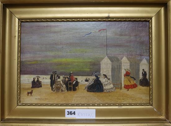 Margaret Chapman Figures on a beach 22 x 34cm